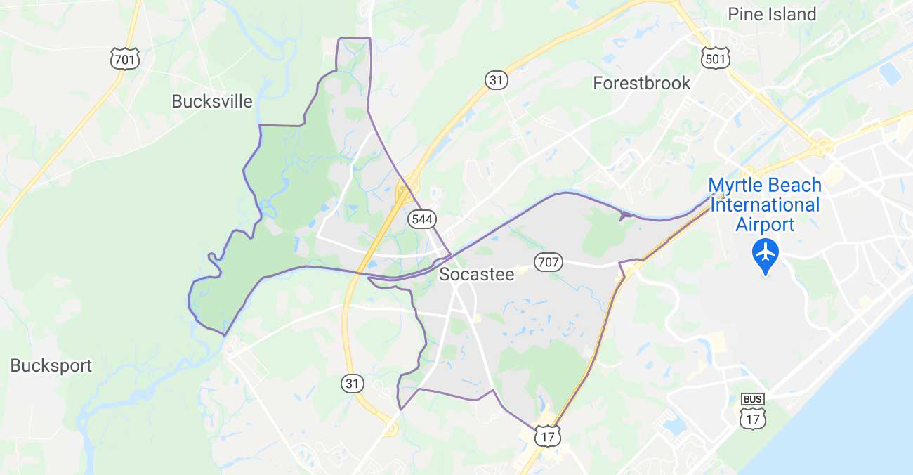 Socastee South Carolina 29588 Map