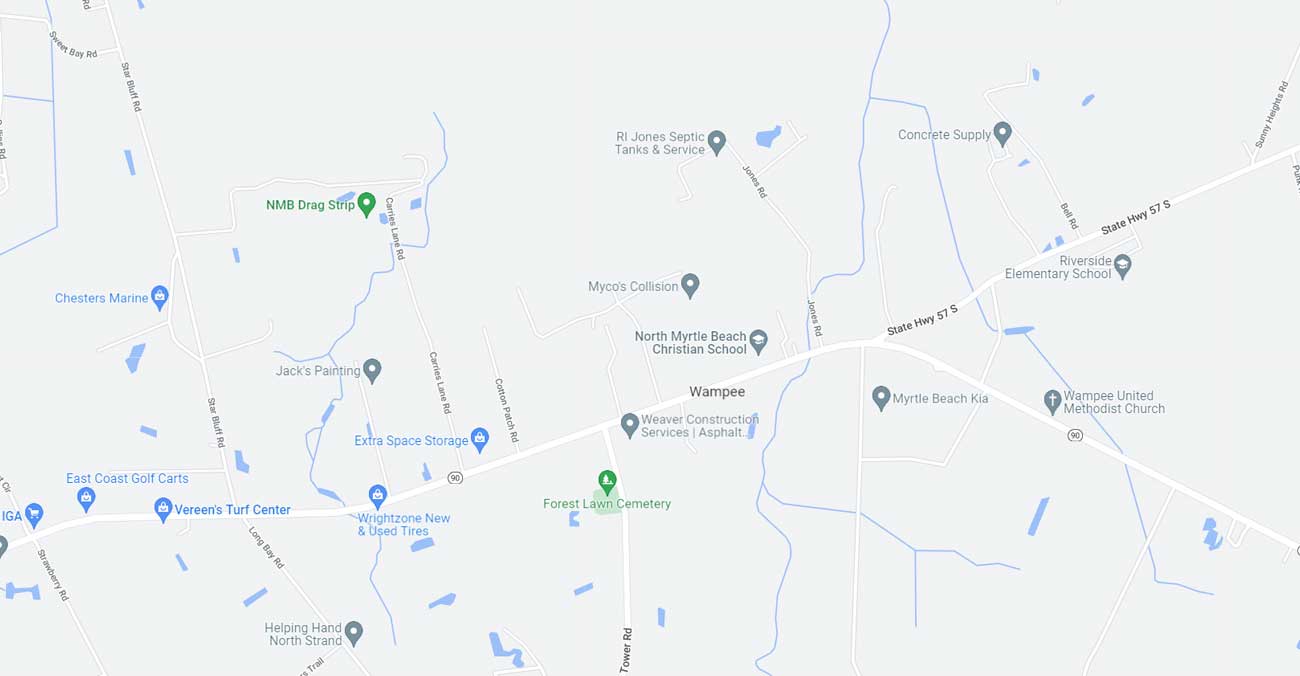 Wampee South Carolina 29568 Map